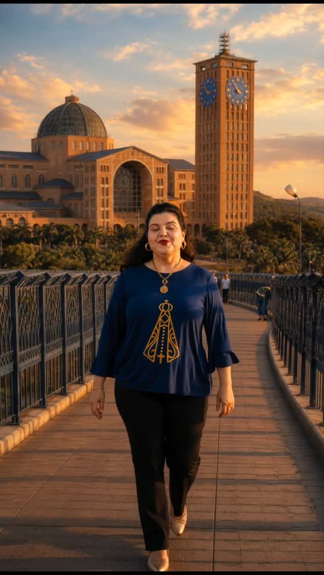 Elisandra, da Caravanas da Fé, em visita a santuário